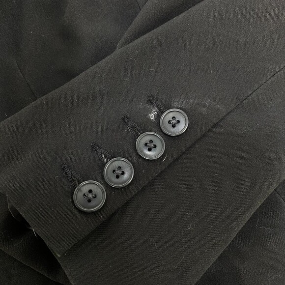 Norma Kamali Boyfriend Blazer Jacket Black Work Office Womens Large FLAWED - Picture 4 of 10